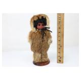 Vintage Eskimo Sleepy Eye Doll With Genuine Fur Pa