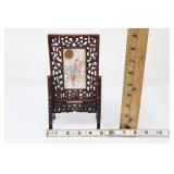 Chinese Hand Painted Porcelain And Rosewood Table