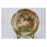 Vintage Satsuma Bowl With Scalloped Edges, Hand Pa