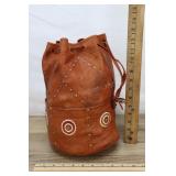 Leather Stuff Sack Bag With Leather Stitching