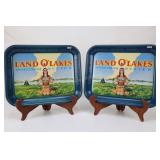 Pair Vintage Metal Land O 