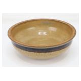 Earthen Stoneware Bowl, Signed Approx. 9" Chip On