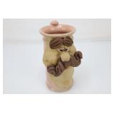 Vintage Ceramic Face Mug, Mustache Man With Pink G