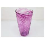 Large Pink Swirl Art Glass Vase, Approx. 11", Pont