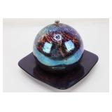 Purple Leopard Art Glass Oil Dispenser And Candle