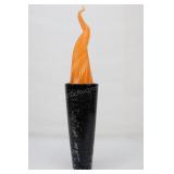 Torch Flame Art Glass Display, Orange & Black Appr