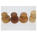 Set Of Four Vintage Wooden Biscuit Cookie Cutters,