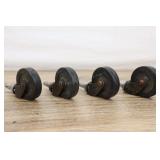 4 Furniture Casters, 3/8" Shank
