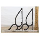 Antique Cast Iron Wall Brackets, Approx. 10" X 11-