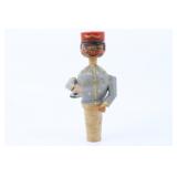 Vintage Anri Carved Bottle Stopper Train Conductor