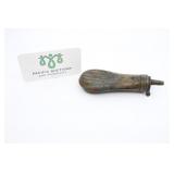 Antique 19th Century Embossed Pistol Powder Flask