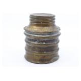 Antique Miners Brass Carbide Lamp Base, Full