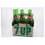 Vintage 7 Up Green Glass Bottles And Bottle Carrie