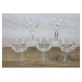 Set Of 5 Crystal Champagne Goblets