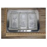 Vintage Silver Plate Serving Platter With Incised