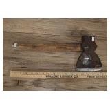 Vintage Hand Made Steel Axe, Wooden Handle 16"