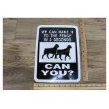 1988 Metal Dog Warning Sign 9x12"