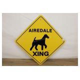 1990 Metal Airedale Xing Sign