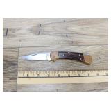 Wood & Brass Buck Knife, Lock Blade 112 Usa