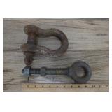 Large 7" Shackle And 10" Eye Bolt