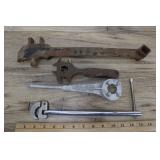 Vintage Tank And Meter Wrenches, Offset Plumbers W