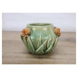 Ceramic Flower Pot With Two Goldfish 2 3/4"