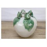 4 Frog Flower Pot, Majolica Style 7"