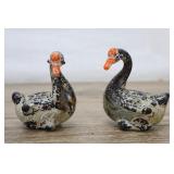 Carved Stone Geese, Pair, Paint Missing, Looks Lik