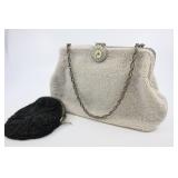 Vintage Hand Beaded Purses, White Made In Hong Kon