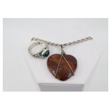 925 Silver And Malachite Ring Approx. Size 8, Natu