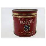 Velvet Tobacco Tin With 1936 Tax Stamps.