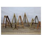 9 Wooden Folding Plate Display Stand Easels.