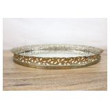 Oval Mirrored Display Tray, Mirror Has Minor Scrat