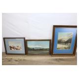 3 Framed Mountain Pictures.