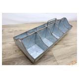 Vintage Galvanized 10 Compartment Metal Storage Tr