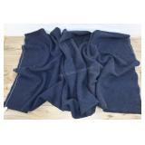 Vintage Dark Blue Wool Blanket, 60x72"