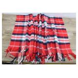 Red Plaid Blanket. 52x57"