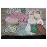 Vintage Crochet Doilies, Hot Pads, Place Settings.