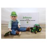 Johnny, John Deere Porcelain Doll+tractor With Box