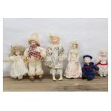 Vintage Porcelain Ornaments & Dolls, 6 Porcelain F