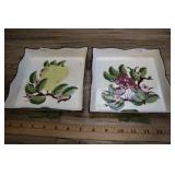 Pair Cleminsons Pottery Fruit Dish Wall Hangers