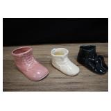 3 Baby Shoes, Pink, White And Black