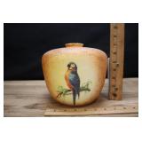 Hand Painted Glass Lamp Shade, Parrots