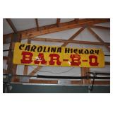 carolina hickory bar-b-q plastic sign