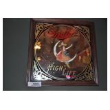 miller high life mirror, woman on the moon