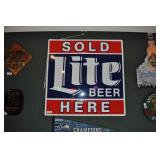 Lite Beer Sold Here Tin Sign.