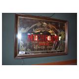 michelob beer mirror, cracked top right.