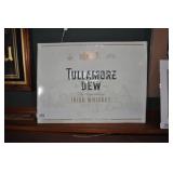 tullamore dew irish whiskey tin sign.