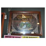 olympia beer served here mirror, river scene