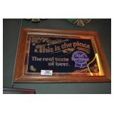 pabst blue ribbon sign, this is the place